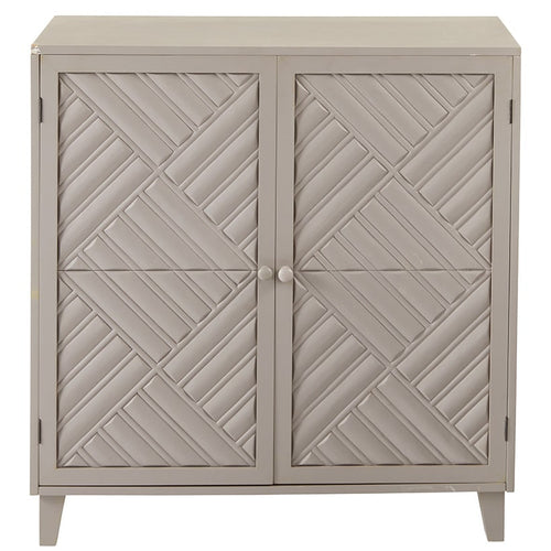2-Door Gray Cabinet with Chevron Design