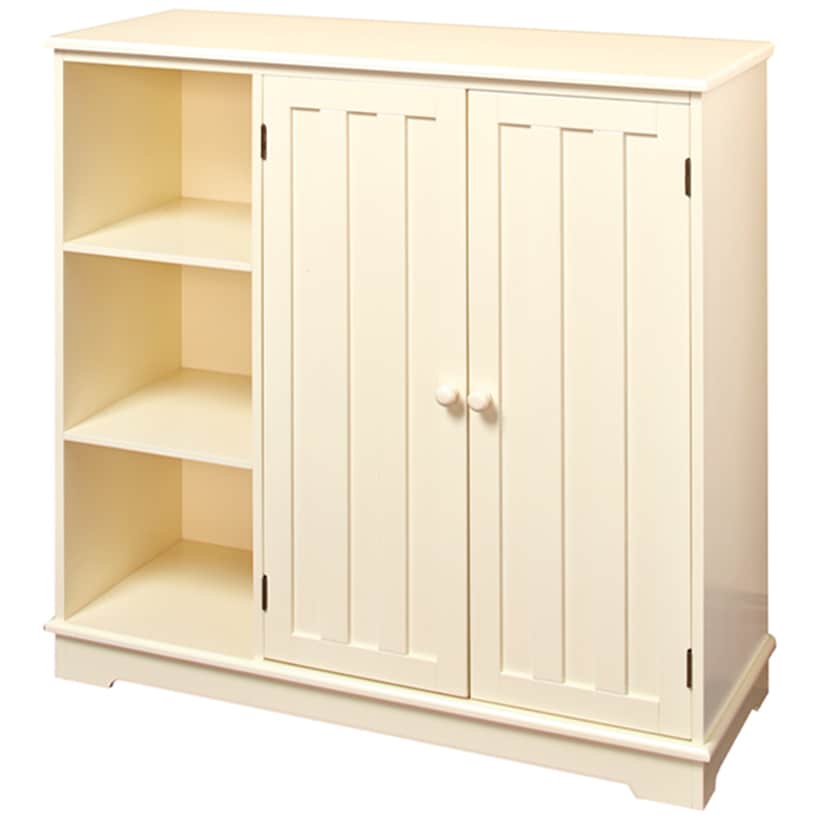 Beadboard Wooden Storage Cabinet for Kitchen or Entryway