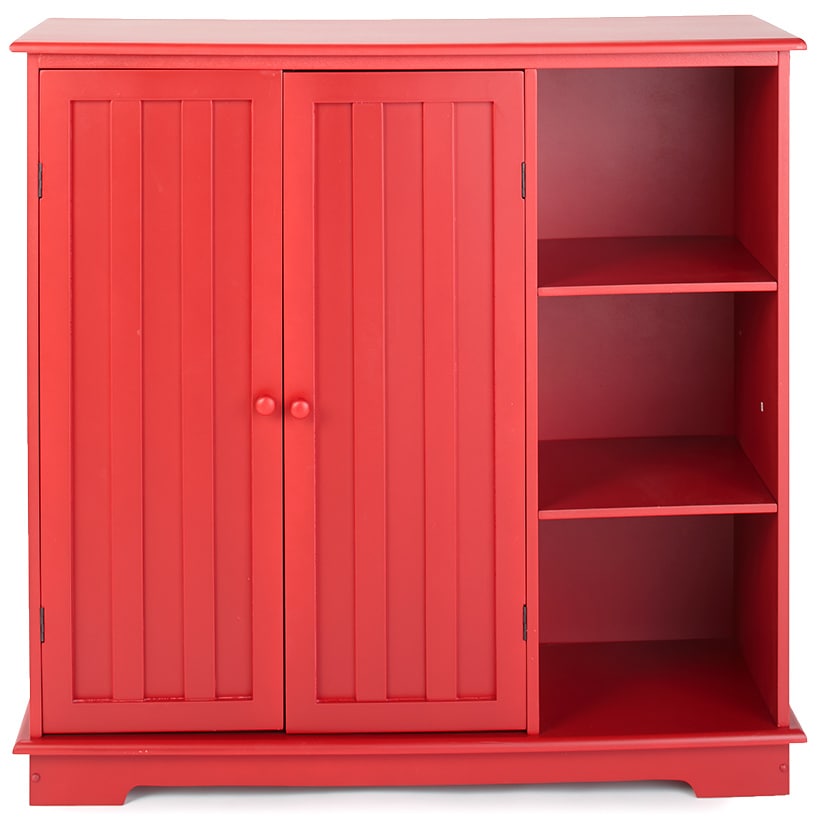 Beadboard Wooden Storage Cabinet for Kitchen or Entryway