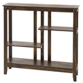 Brushed Metallic Console Table with Display Shelves 31.4"W x 29.8"H