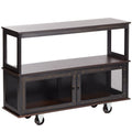 Industrial Rolling Buffet Serving Cart - Kitchen or Bar
