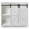 Kitchen Buffet Wooden Cabinet with Sliding Barn-Doors