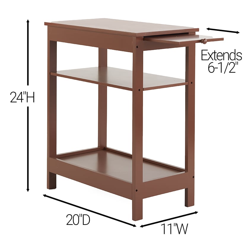 Side Table with Extension Shelf