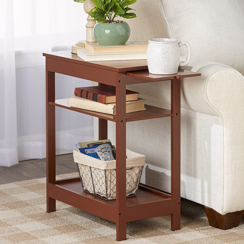 Side Table with Extension Shelf