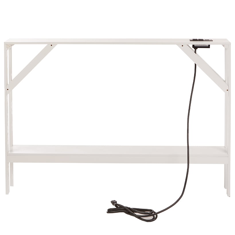 Narrow Console Table with Built in Outlet 33"H