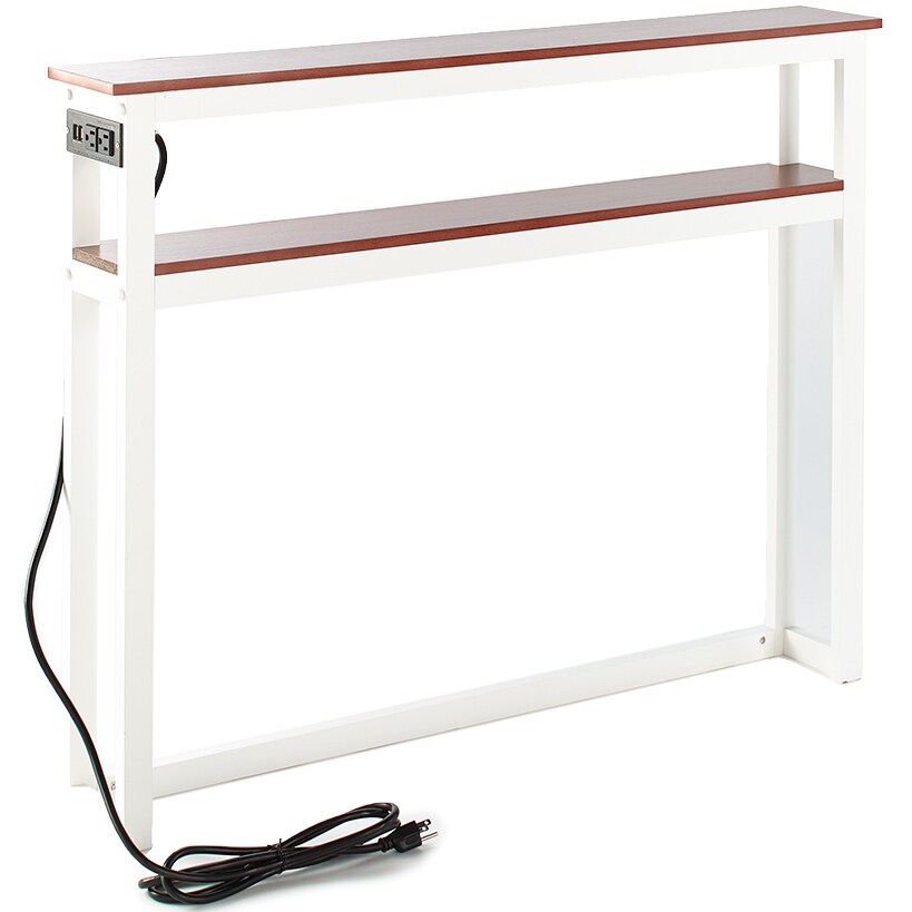 Behind-the-Sofa Long and Narrow Console Table with USB Port and Outlet