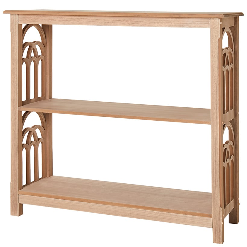 Wooden Console Table with Arched Side Accent - 2-Tier - 30"H