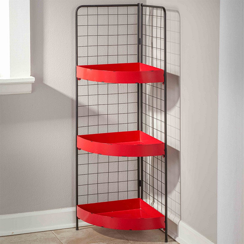 3-Tier Metal Corner Shelf