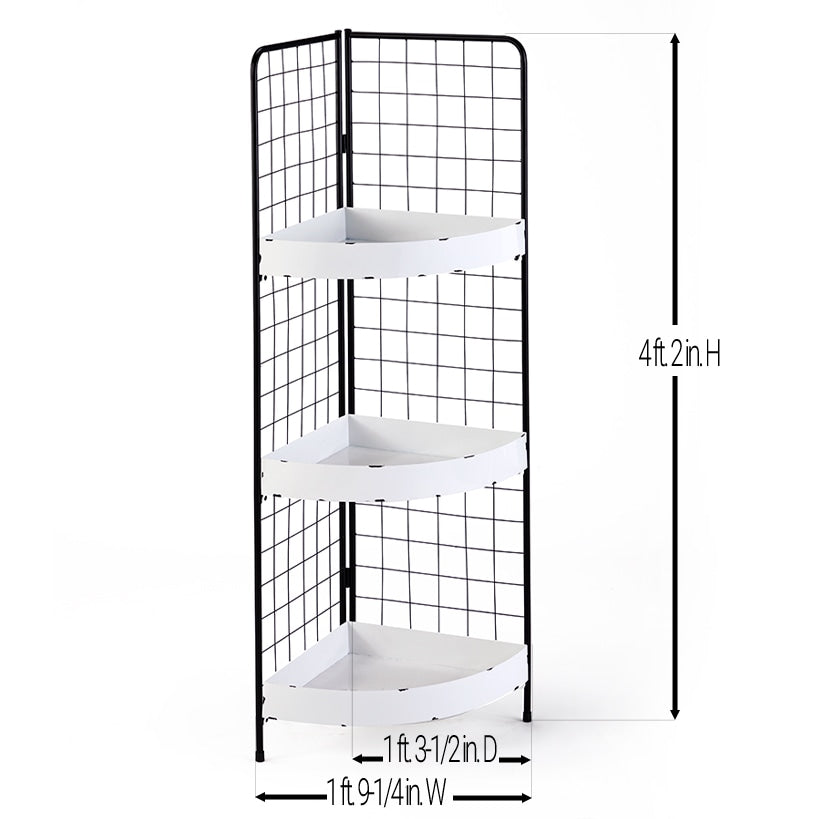 3-Tier Metal Corner Shelf