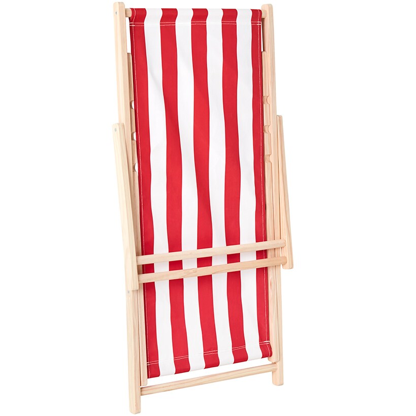 Foldable Patio Sling Lounge Chair with Stripes