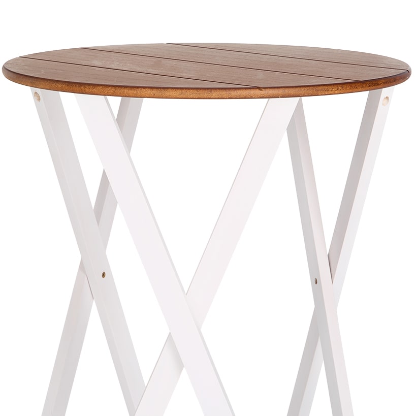 Round Two Tone Rustic Style Accent Table 19" Dia x 21.5"H