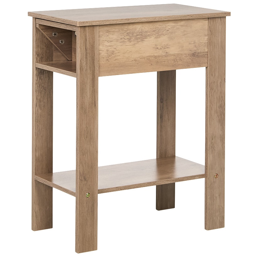Small Space Side Table with Drink Holders 20”W x 11”D x 24” H