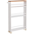 Slim Rolling Storage Cart with Handle 4 Tier