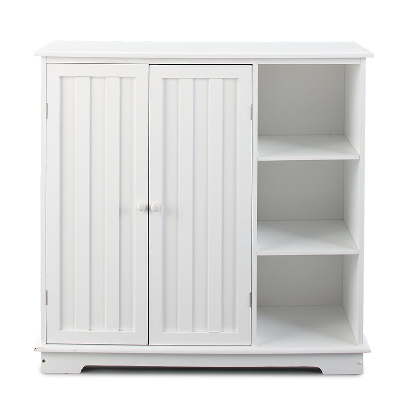 Beadboard Wooden Storage Cabinet for Kitchen or Entryway