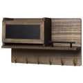 Wall Mounted Entryway Organizer Shelf with Chalkboard and Mail Bin