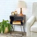 Rustic Wood-Like Crate End Table